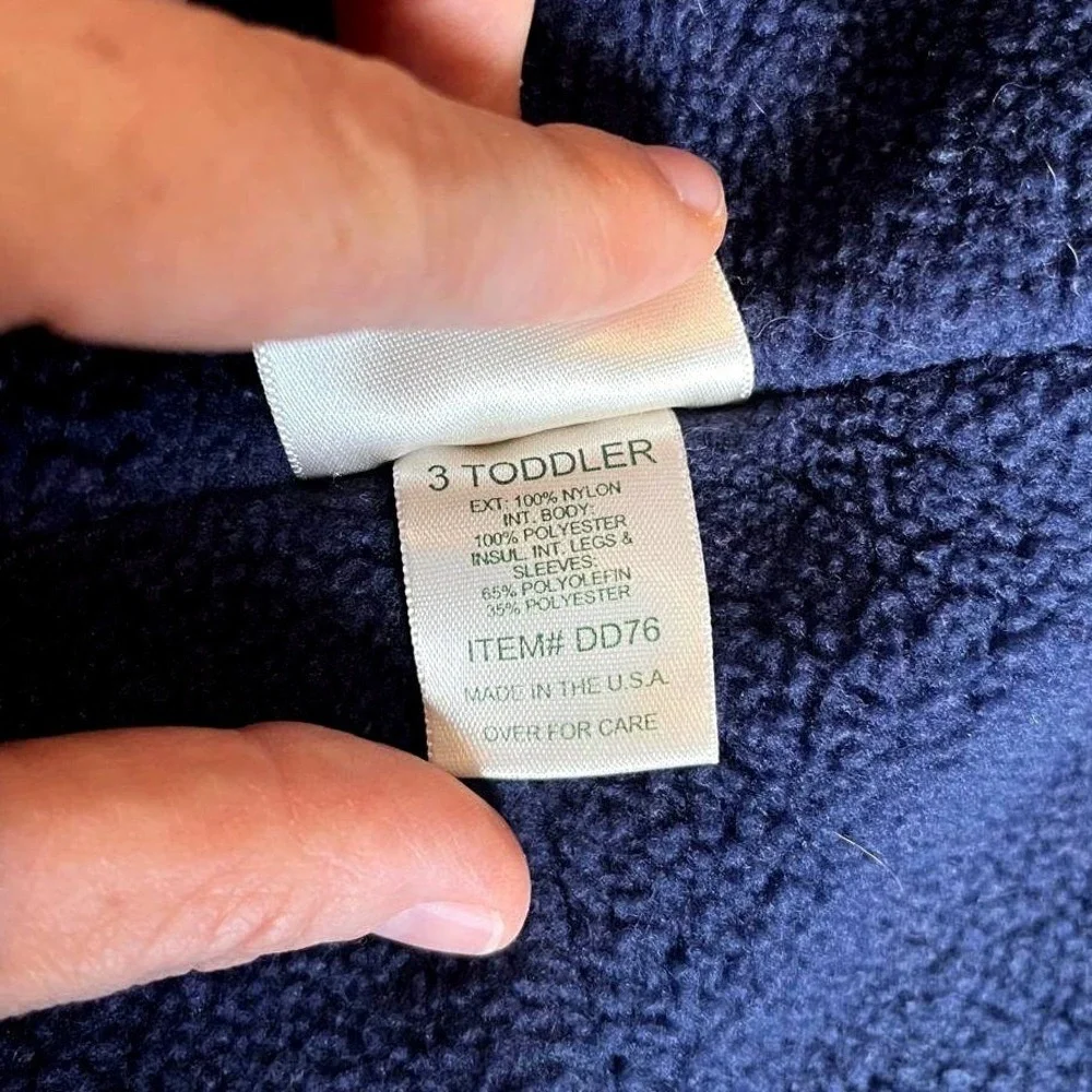Vintage 90s LL Bean Snowsuit 3T Teal One Piece Hooded Made in USA Retro Kids EUC
